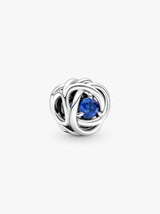 September Blue Eternity Circle Charm Sterling silver