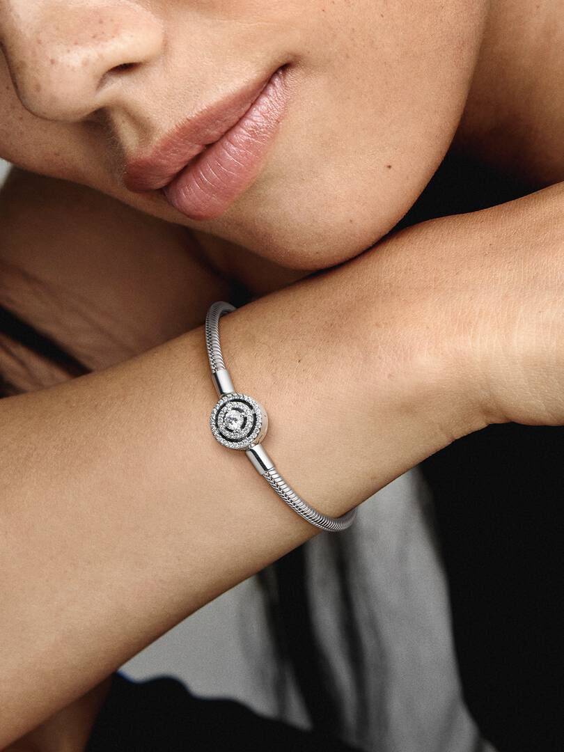 Pandora Moments Halo Snake Chain Bracelet Sterling silver