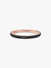 Pandora ME Black Enamel Ring 14k rose gold plating