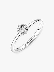 Celestial Sparkling Star Solitaire Ring Sterling silver