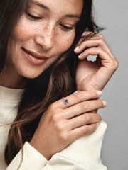 October Pink Eternity Circle Ring Sterling silver