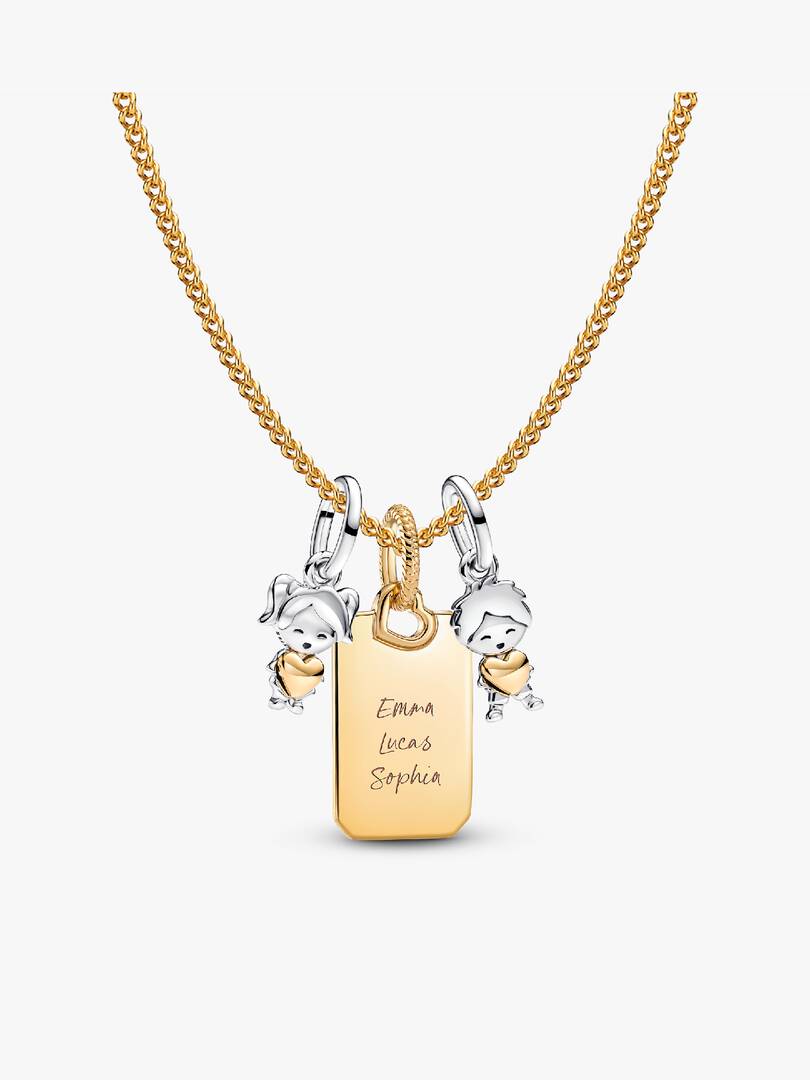 A Mother's Love Engravable Charm Necklace Set 4 Quantity
