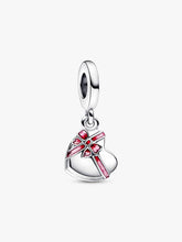 FINAL SALE - Openable Heart Chocolate Gift Box Dangle Charm Sterling silver
