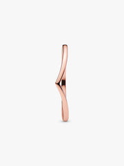 Polished Wishbone Ring 14k rose gold plating