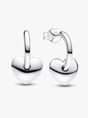 Heart Open Hoop Earrings Sterling silver