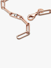 FINAL SALE - Link Chain & Stones Bracelet 14k rose gold plating