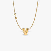 Letter V Charm Necklace 2 Quantity