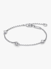 FINAL SALE - Pandora Era Bezel Sterling Silver Lab-grown Diamond Station Chain Bracelet 0.30 ct TW, Sterling silver