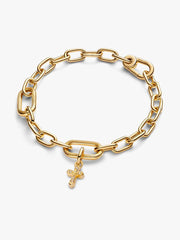 Sparkling Cross Mini Dangle Charm 14k gold plating