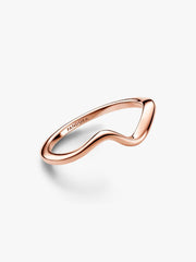 Polished Wave Ring 14k rose gold plating
