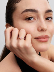 Sparkling Elevated Heart Ring 14k rose gold plating