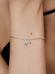 FINAL SALE - Pandora Talisman Sterling Silver Lab-grown Diamond Heart Chain Bracelet 0.25 ct TW, Sterling silver