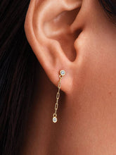 Pandora Era Bezel Lab-Grown Diamond Paperclip Chain Drop Earrings 0.12 ct TW, 14k gold