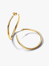 Organically Shaped 42 mm Open Hoop Earrings 14k gold plating