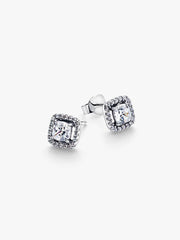Square Halo Stud Earrings Sterling silver