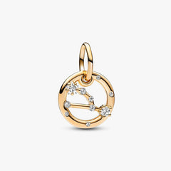 Taurus Zodiac Dangle Charm Studded Bracelet Set 2 Quantity