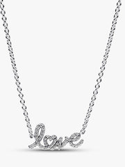 Sparkling Handwritten Love Collier Necklace Sterling silver