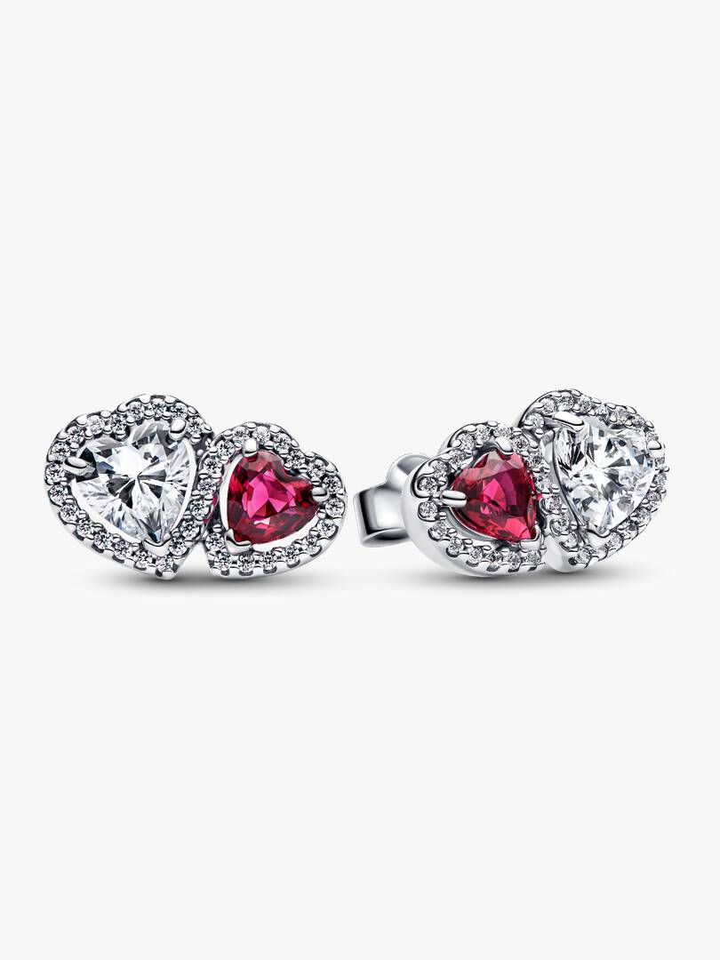Halo Hearts Stud Earrings Sterling silver