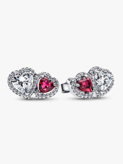 Halo Hearts Stud Earrings Sterling silver