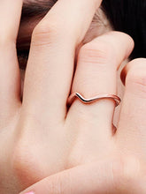 Polished Wave Ring 14k rose gold plating