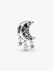 Star & Crescent Moon Charm Sterling silver