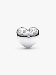 Pandora Sterling Silver Lab-grown Diamond Heart Charm 0.53 ct TW, Sterling silver