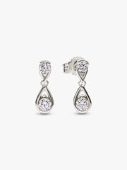 FINAL SALE - Pandora Infinite 14k White Gold Double Lab-grown Diamond Drop Earrings 0.50 ct TW, 14k white gold