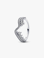 FINAL SALE - Sparkling Asymmetric Wave Ring Sterling silver