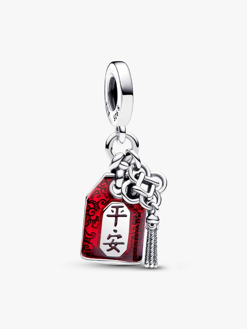 FINAL SALE - Lucky Amulet Double Dangle Charm Sterling silver