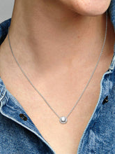 Round Sparkle Halo Necklace Sterling silver
