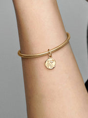 Sparkling Love Stamp Dangle Charm 14k gold