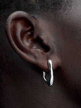 FINAL SALE - Organically V-shaped Open Hoop Earrings Sterling silver