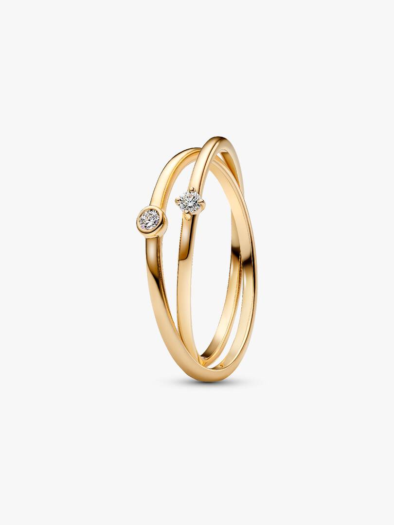 Pandora Era Lab-Grown Diamond Crossover Ring 0.07 ct TW, 14k gold
