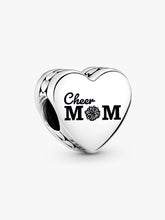 Cheer Mom Heart Charm Sterling silver