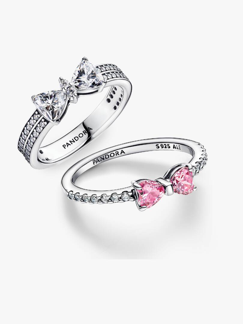 Sparkling Bow Ring Set 2 Quantity