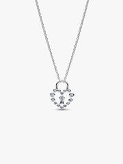 Sparkling Heart Padlock Pendant Necklace Sterling silver