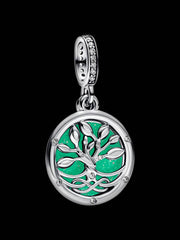 Glow-in-the-dark Infinity Tree Double Dangle Charm Sterling silver