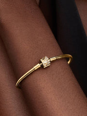 FINAL SALE - Sparkling Barrel Clasp Bangle 14k gold plating