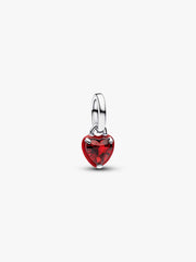 Red Chakra Heart Mini Dangle Charm Sterling silver