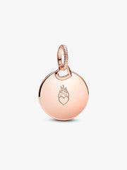 Engravable Round Tag Pendant 14k rose gold plating