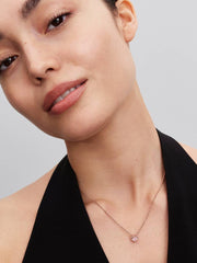 Pink Heart Collier Necklace 14k rose gold plating
