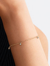 Pandora Era Bezel Lab-Grown Diamond Dangle Paperclip Chain Bracelet 0.10 ct TW, 14k gold