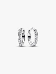 Sparkling Huggie Hoop Earrings Sterling silver