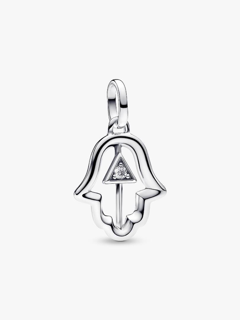 FINAL SALE - Hamsa Hand Medallion Charm Sterling silver