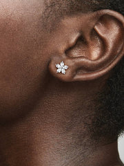FINAL SALE - Sparkling Snowflake Stud Earrings Sterling silver