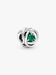 May Green Eternity Circle Charm Sterling silver