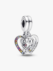 Puzzle Piece Hearts Splittable Friendship Dangle Charm Sterling silver