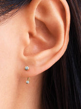 Pandora Era Bezel Lab-Grown Diamond Ear Jacket Stud Earrings 0.10 ct TW, 14k gold