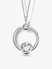 June Birthstone Eternity Circle O Pendant Set 3 Quantity