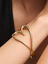 Organically Shaped Heart Bangle 14k gold plating